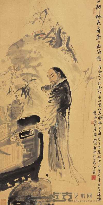 贺成 戊辰(1998年)作 人物 立轴 138×68cm